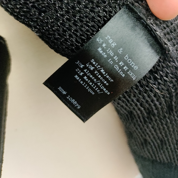 Rag & Bone | Alpaca & Viscose Black Open Knit Cardigan Sweater Womens Size XS - Picture 13 of 16